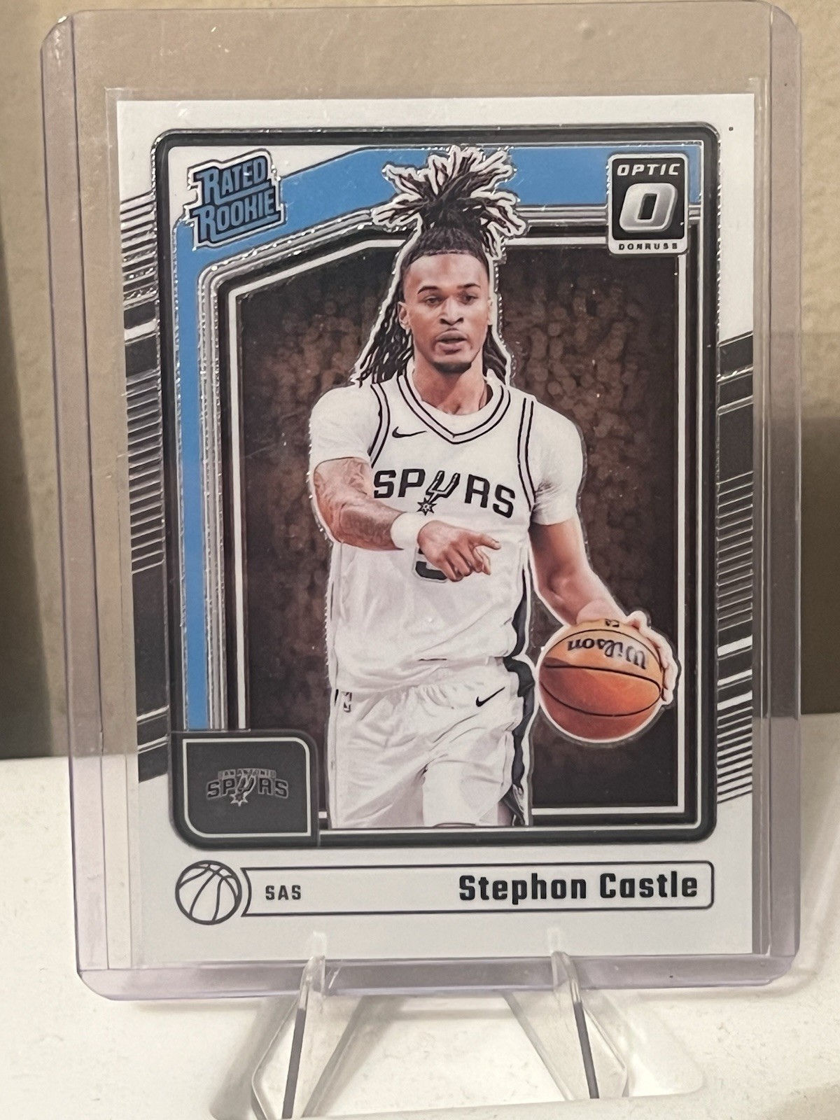 Stephon Castle -2024-25 Donruss Optic Basketball -Rated Rookie (RC) #254 -Spurs
