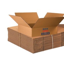 BOX USA 22x22x6 Flat Corrugated Shipping Boxes - Pack of 15, 200 /ECT-32 Kraft