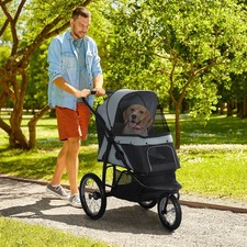 Pet Stroller for Small Dogs, Medium Dogs, Gray