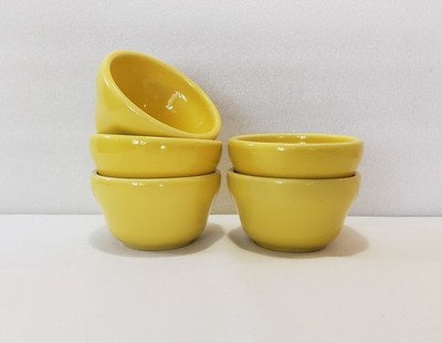Homer Laughlin Bowls 3 3/4'' Colorations Sunflower Yellow Fruit Dessert Sauce 5pc
