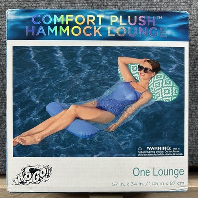 Bestway H2OGO Comfort Plush Hammock Lounge 57'' X 34'' Inflatable Pool Float Blue