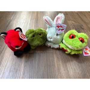 Puffkins Lot of 4 Bunny Frog Tree Frog Red Fox Swibco Vintage