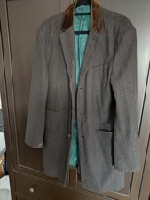 Jeff Banks coat with velvet collar, Large 3/4 Length, Wool Mix