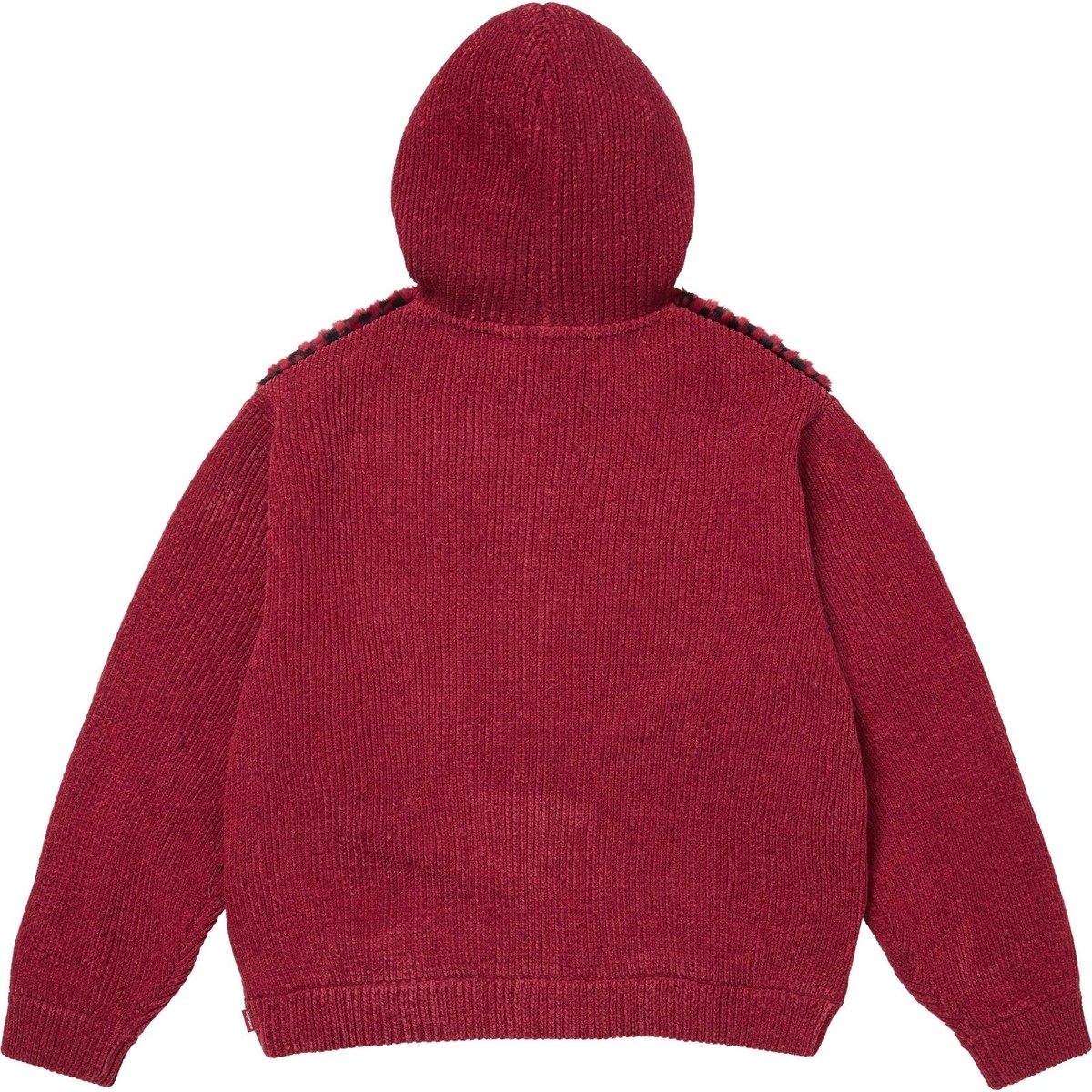 Supreme Checkerboard Faux Fur Zip Up Hooded Sweater 2colors 26SS