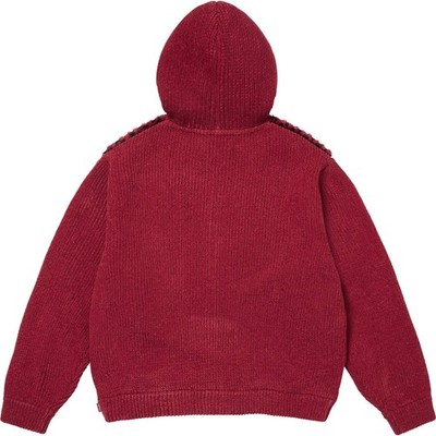 Supreme Checkerboard Faux Fur Zip Up Hooded Sweater 2colors 26SS