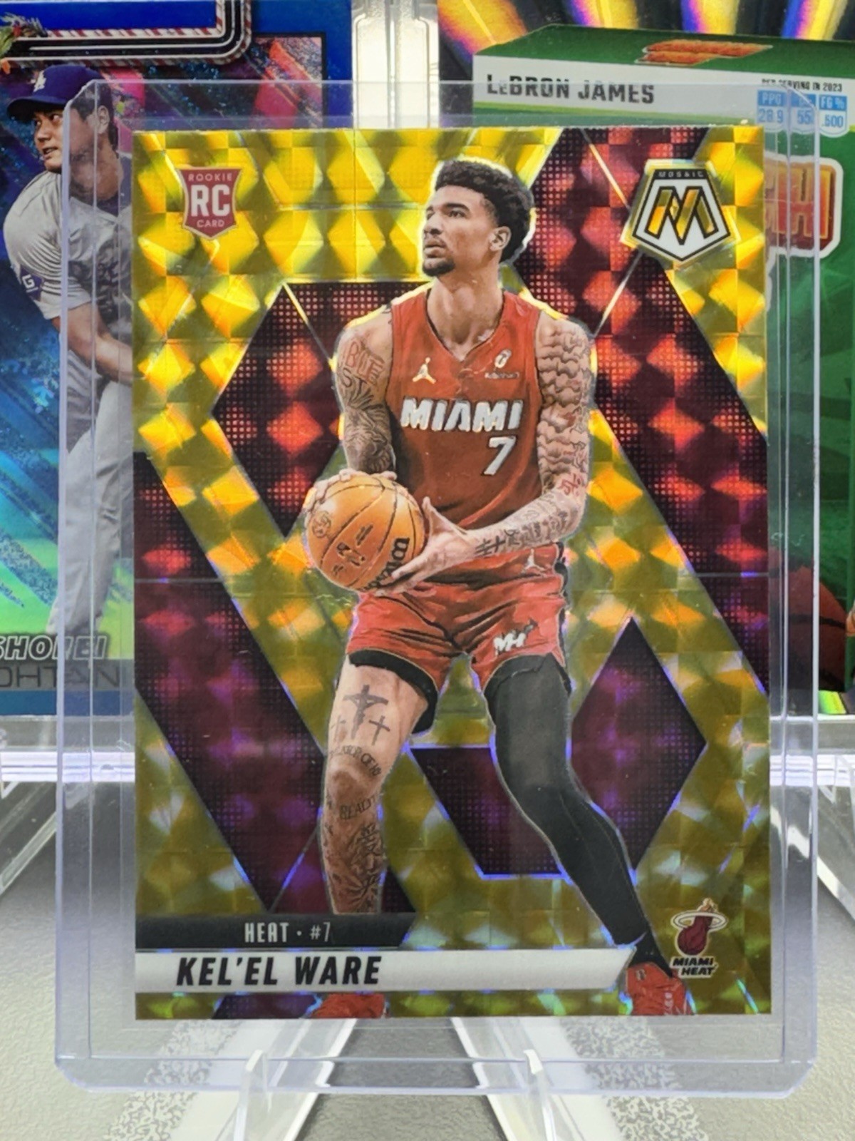 2024-25 Panini Mosaic Rookies Kel'el Ware #232 Reactive Yellow Mosaic Prizm (RC)