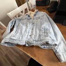 Old Navy Boys Girls Sherpa Lined Denim Jacket Youth Medium M 8 Never Worn/Washed