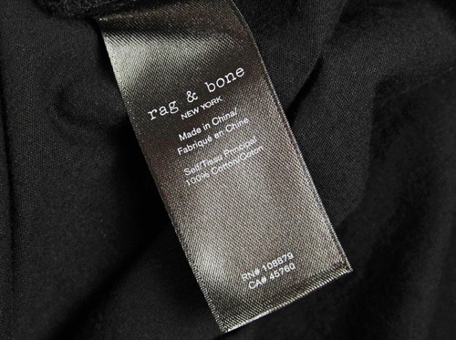 Camisa Polo Rag & Bone Para Hombres XXL Manga Corta Pullover Nube Jersey Negra $145 NUEVA - Imagen 7 de 8