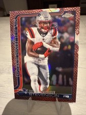 2025 TOPPS CHROME FOOTBALL LEATHER REFRACTOR #210 RHAMONDRE STEVENSON PATRIOTS