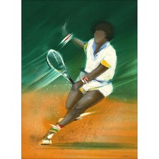 SPAHN Victor - Lithographie originale "Le joueur de tennis" 75x55cm