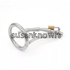 Stainless Steel Male Chastity Device Cage Plug Dilator Lock Chastity Belt