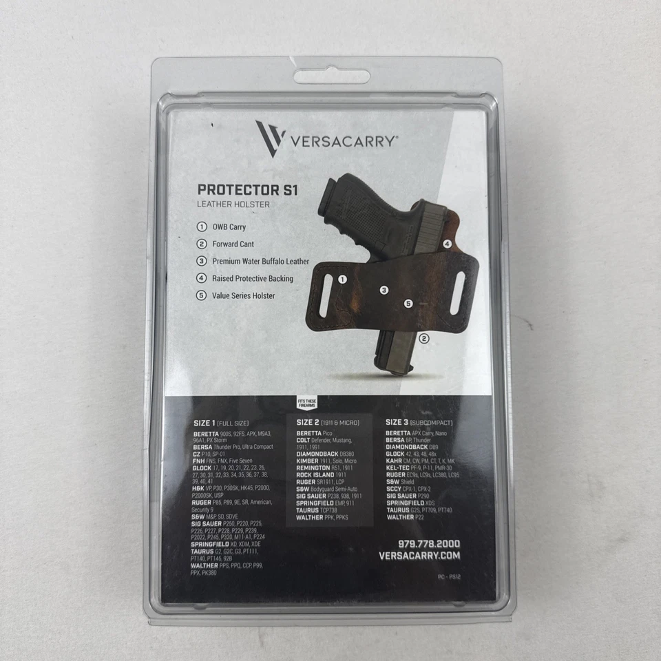 Funda de transporte Versa OTW compatible con 1911 y micro cuero marrón para mano derecha - WBOWB22 Foto 4 de 4