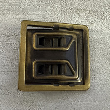 Vtg U.S. Military Style Brass Buckle Fits 1.25 in Web Belt Black Oxidized USA