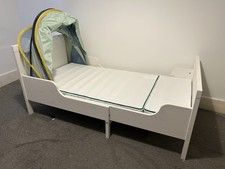 IKEA Children's Extendable White Bed with Mattress
