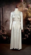 1930s Bias Cut Liquid Satin Wedding Dress size 0/2