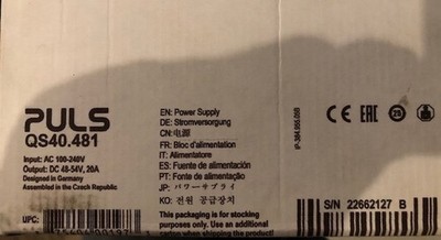 PULS QS40.481  POWER SUPPLY 20A AC 100-240V 48VDC NEW IN BOX! USA STOCK!