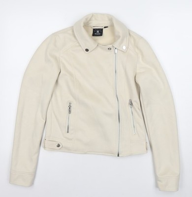 Relish Noless Damen Ivory Bikerjacke Gr. S Classic Zip Softshell