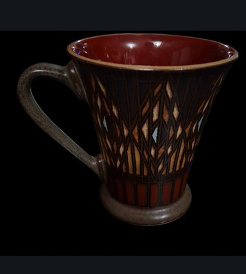 RARE RED Denby-Langley Gatsby Deco Footed Mug England