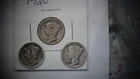 (2) 1918 and 1920 Mercury Dimes ~ GOOD DETAILS~ 90% Silver