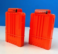 Nerf N-Strike Elite 6 Round Clips Orange Replacement Dart Gun Magazines X2