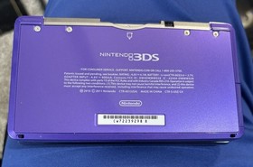 Nintendo 3DS Midnight Purple Handheld Console w/ Box, Stylus, Games & AC Adapter