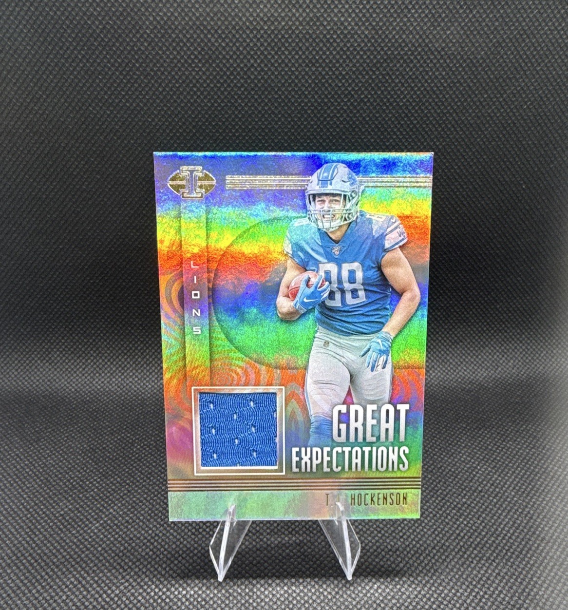 TJ Hockenson Panini Illusions Great Expectations Relics #GETJH Base
