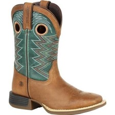 Durango Unisex Little Kids' 8" Lil' Rebel  Pro Western Boot Wheat/Tidal Teal - D
