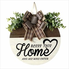 Welcome sign front door wreath decoration four seasons front porch decoration...