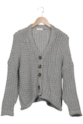 Sarah Pacini Strickjacke Damen Cardigan Jacke Gr. XXL Wolle Grau #mskjfwc