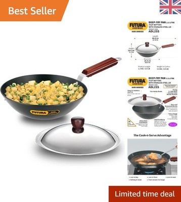 2,5L Harteloxierte Frittierpfanne mit Deckel & Antihaftbeschichtung für perfektes Anbraten