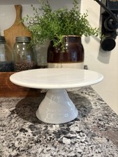 White Ceramic Cake Cupcake Stand - 9-1/4  Pedestal 4-3/8  Tall New