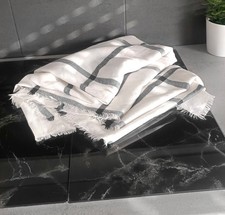 XXL H&M Schal Creme Weiß Kariert Weicher Oversize Look