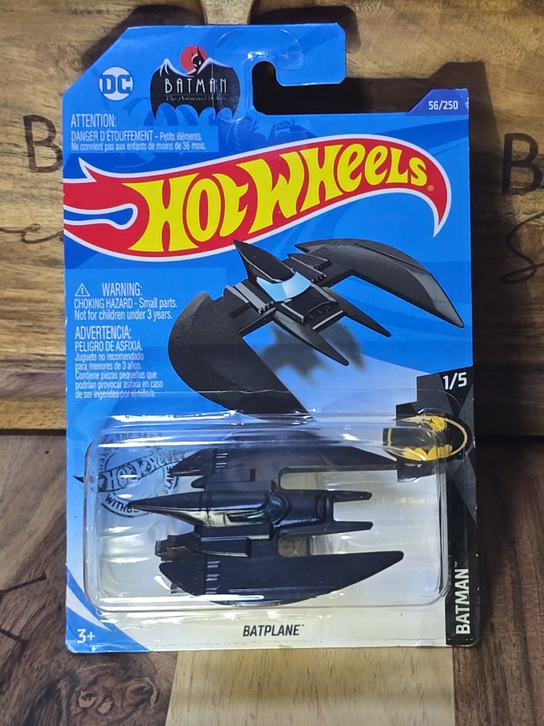 Hot Wheels 2020 HW Batman 1/5 Scale Black Batplane the Animated Series, 56/250