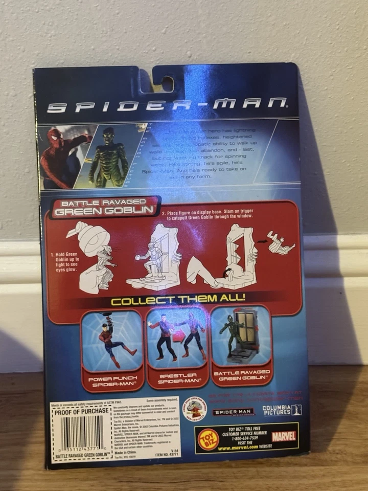 Boneco de ação ToyBiz Spider-Man Green Goblin 2002 filme Battle Ravaged - Imagem 2 de 2