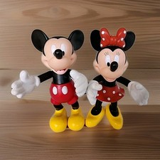 Vintage Lot 2 Disney Collectibles 7.5" Mickey & Minnie Mouse Articulated Figures