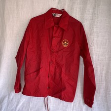 BSA Wind Breaker Type Jacket Red Button up Adult Size Medium CR-199