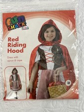 Girls Little Red Riding Hood Costume S-M Kids Fairy Tale Dress Cape Halloween