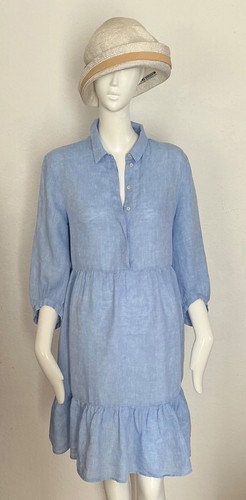 Robert Friedman Volantkleid Minikleid Fil a Fil Leinen oversized NP398€ - Bild 4 von 11