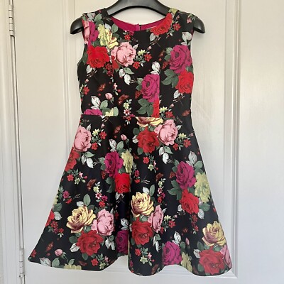ted baker black and pink dress Baker By Ted Baker Dress Sz 12 Black Pink Multi Layer Party Flower Girl  Church