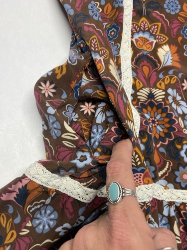 Matilda Jane Retro Floral Crochet Intermission Shift Dress Sz L Boho Cottagecore - Picture 11 of 24