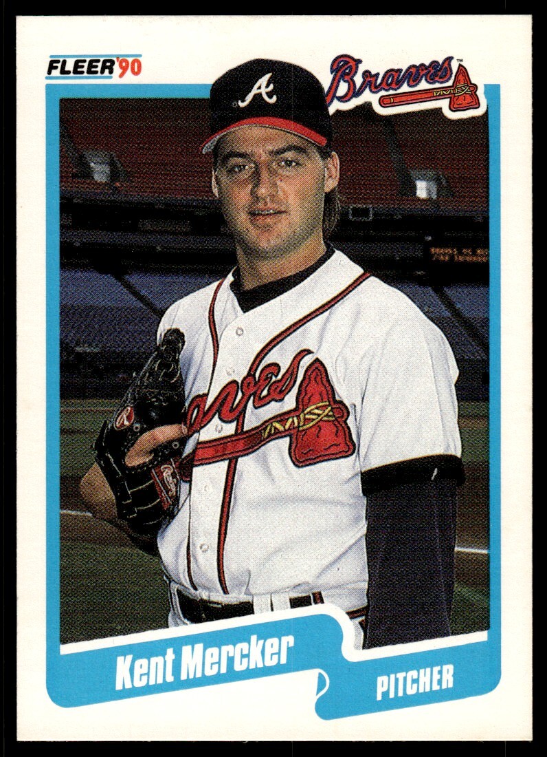 1990 Fleer Baseball Card Kent Mercker Rookie Atlanta Braves #590