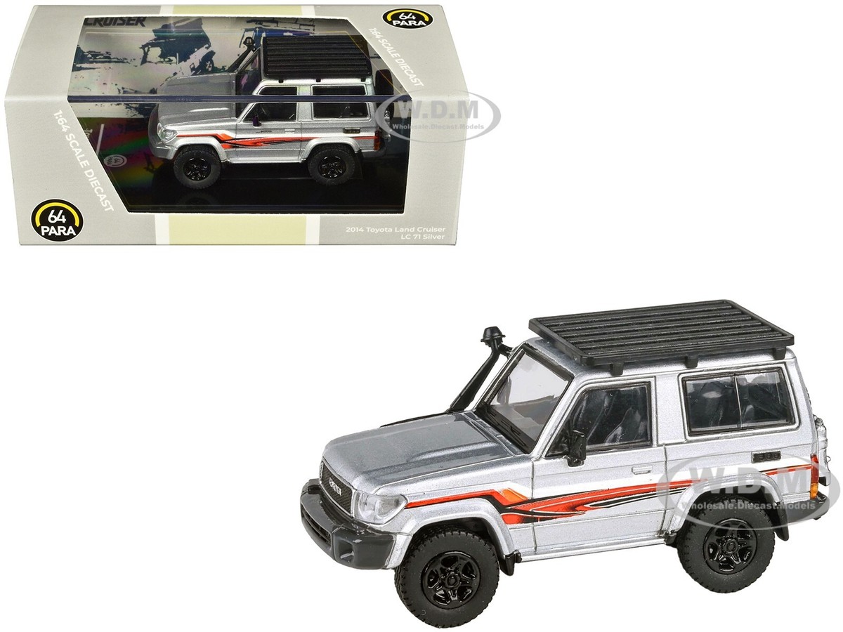 2014 TOYOTA LAND CRUISER LC 71 SILVER 1/64 DIECAST MODEL CAR BY