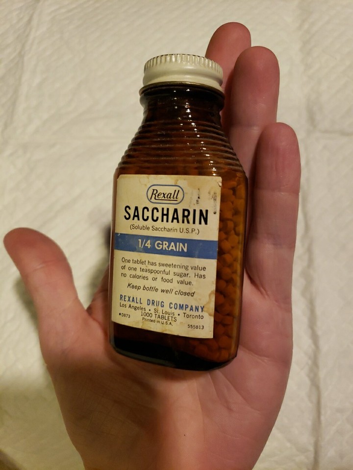 Vintage Saccharin Tablets Glass Bottle 3/4 Full eBay