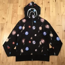 BAPE Galaxy Shark full zip hoodie a bathing ape space cosmos Black Size L