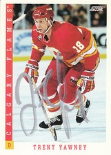 TRENT YAWNEY FLAMES AUTOGRAPH AUTO 93-94 SCORE #332 *27371