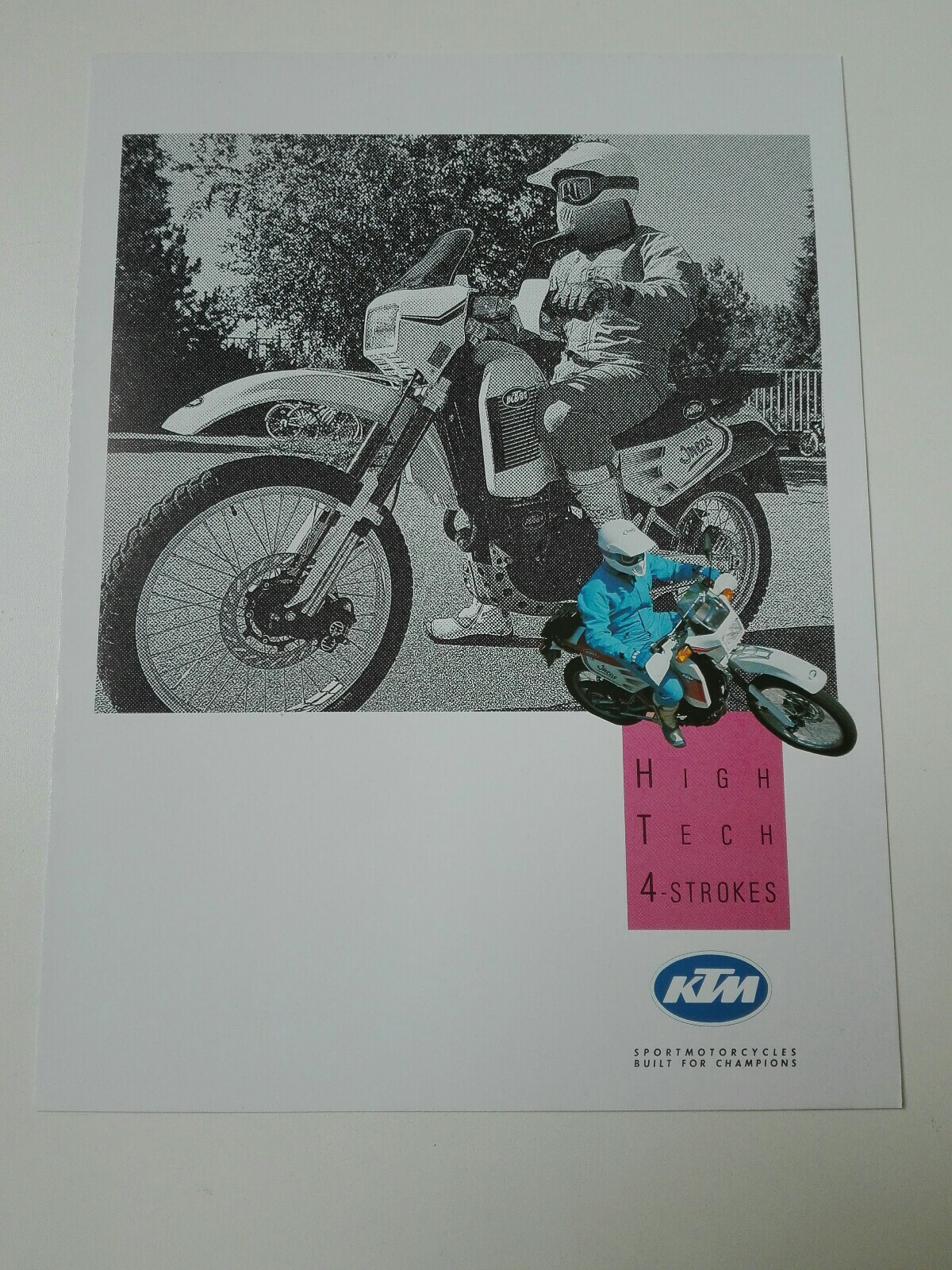 Catalogue KTM Gamme 4 Temps 1989 retrouver les fiches techniques moto originales papier A4