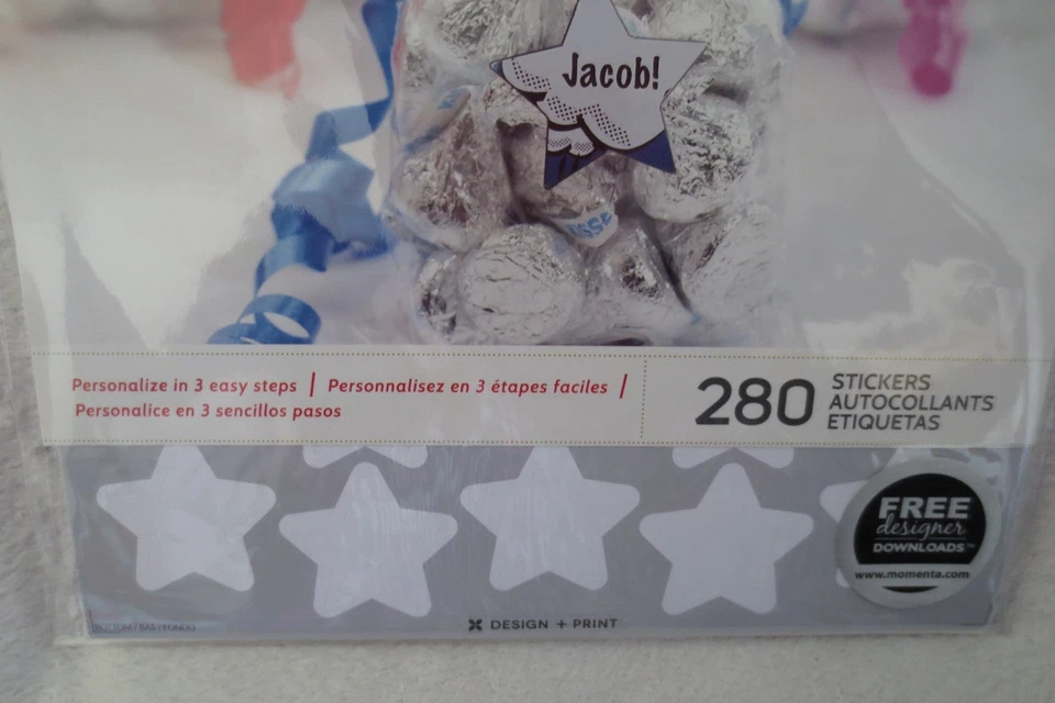 Diseño Momenta + Impresión Favor Etiqueta Pegatinas Estrellas/Cumpleaños/Fiesta Nuevo Foto 4 de 4