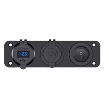 Steckdose f&uuml;r Zigarettenanz&uuml;nder Wippschalter 6.3A Dual USB Port