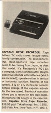 1966 PANASONIC Capstan Drive Tape Recorder RQ-113 Vintage Print Ad