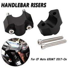 Black Handlebar Risers Mount Clamps Adaptor For CF-Moto 650MT 2017-On Aluminum